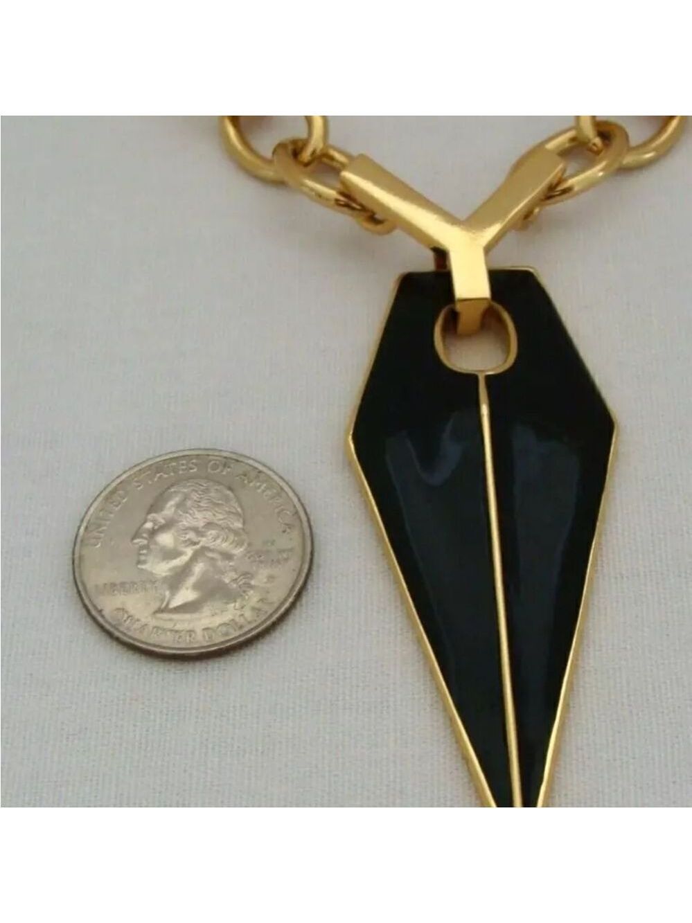 Rebecca Minkoff Gold-Tone And Black Enamel Blade Necklace - Picture 11 of 13